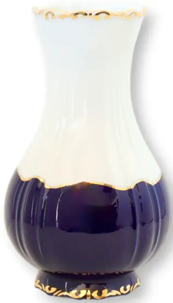 Pompadour III Cobalt & 18K Gold Vase - The Queens Landing - Blue