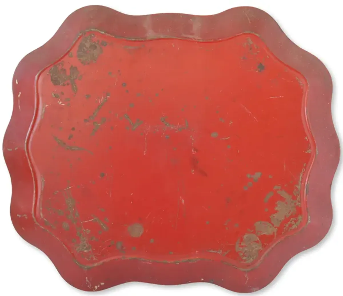 Antique Large Red Toleware Tray