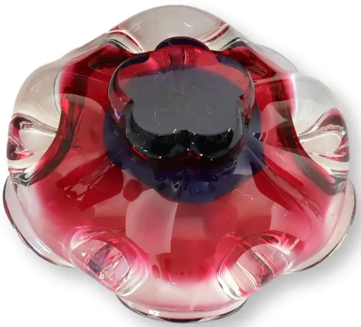 Midcenutry Murno Glass Flower Bowl