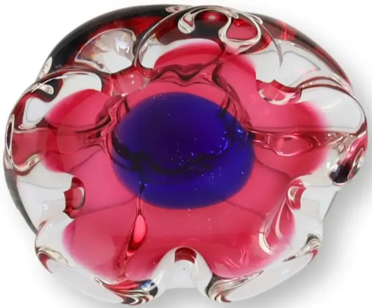 Midcenutry Murno Glass Flower Bowl