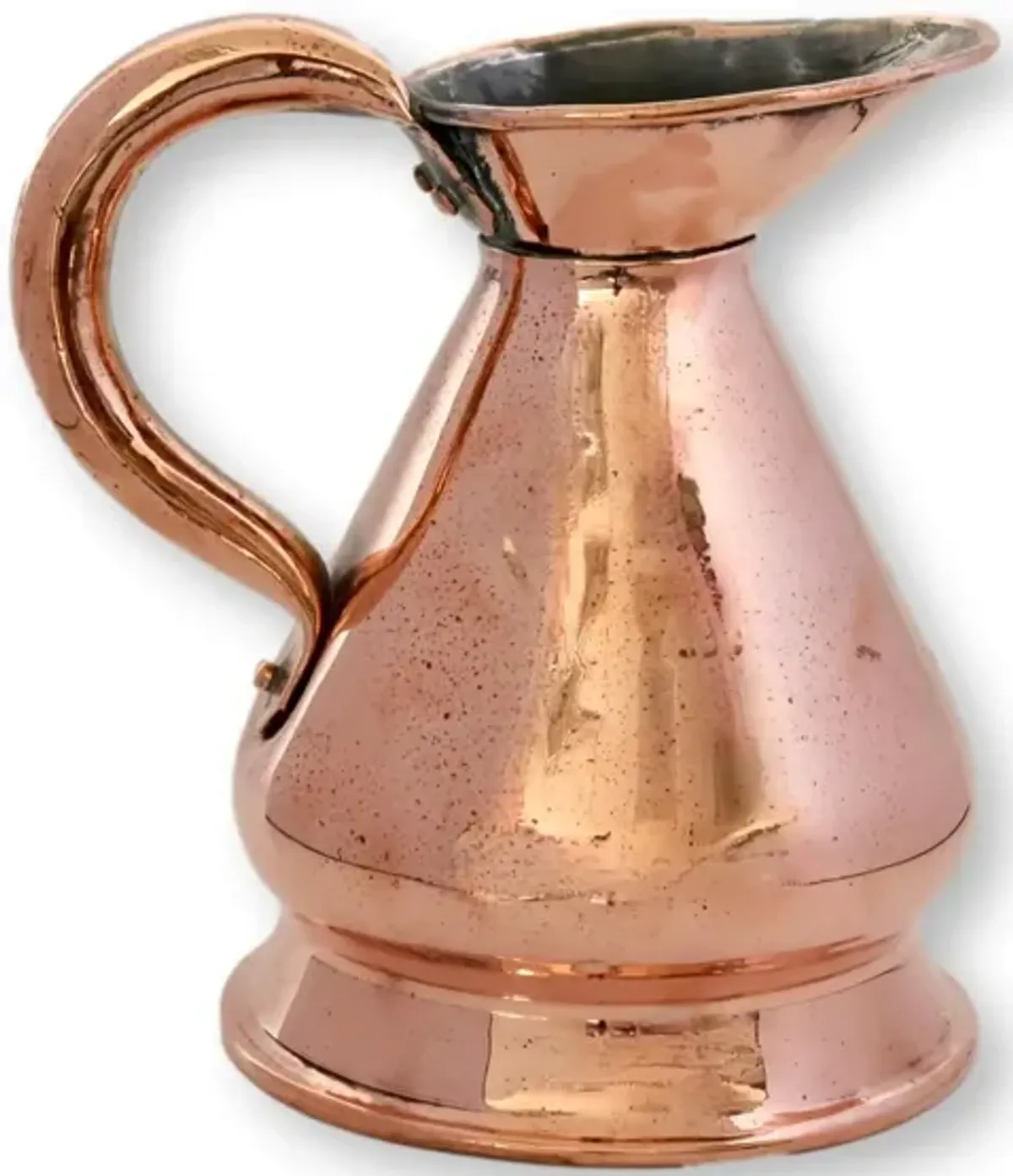 Antique English Copper 1 Pint Ale Jug - Brown