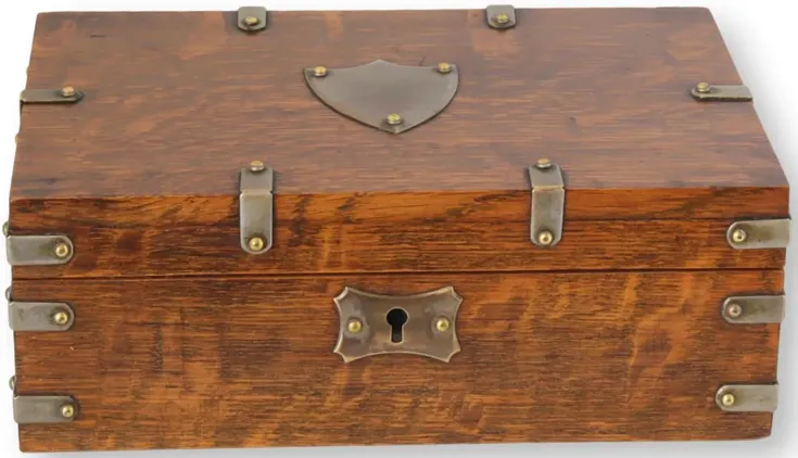 English Oak Storage Box w/Shields