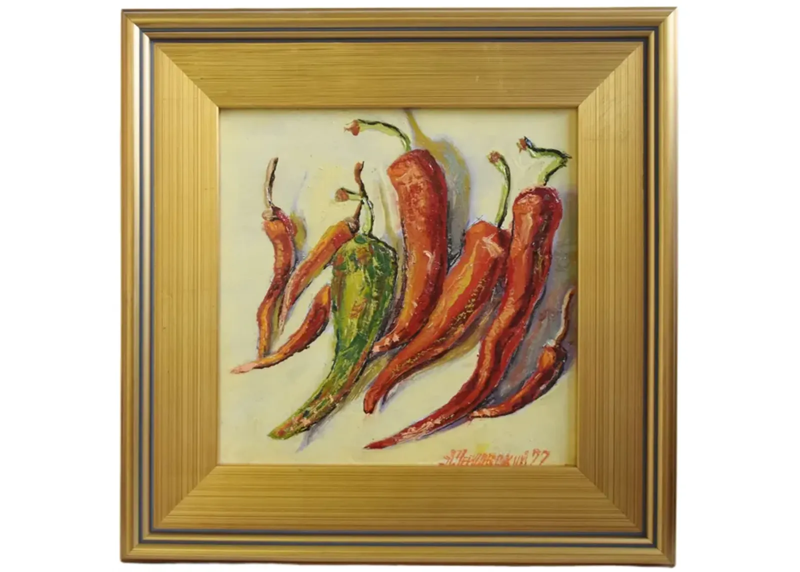 Southwestern Red Peppers Oil Painting