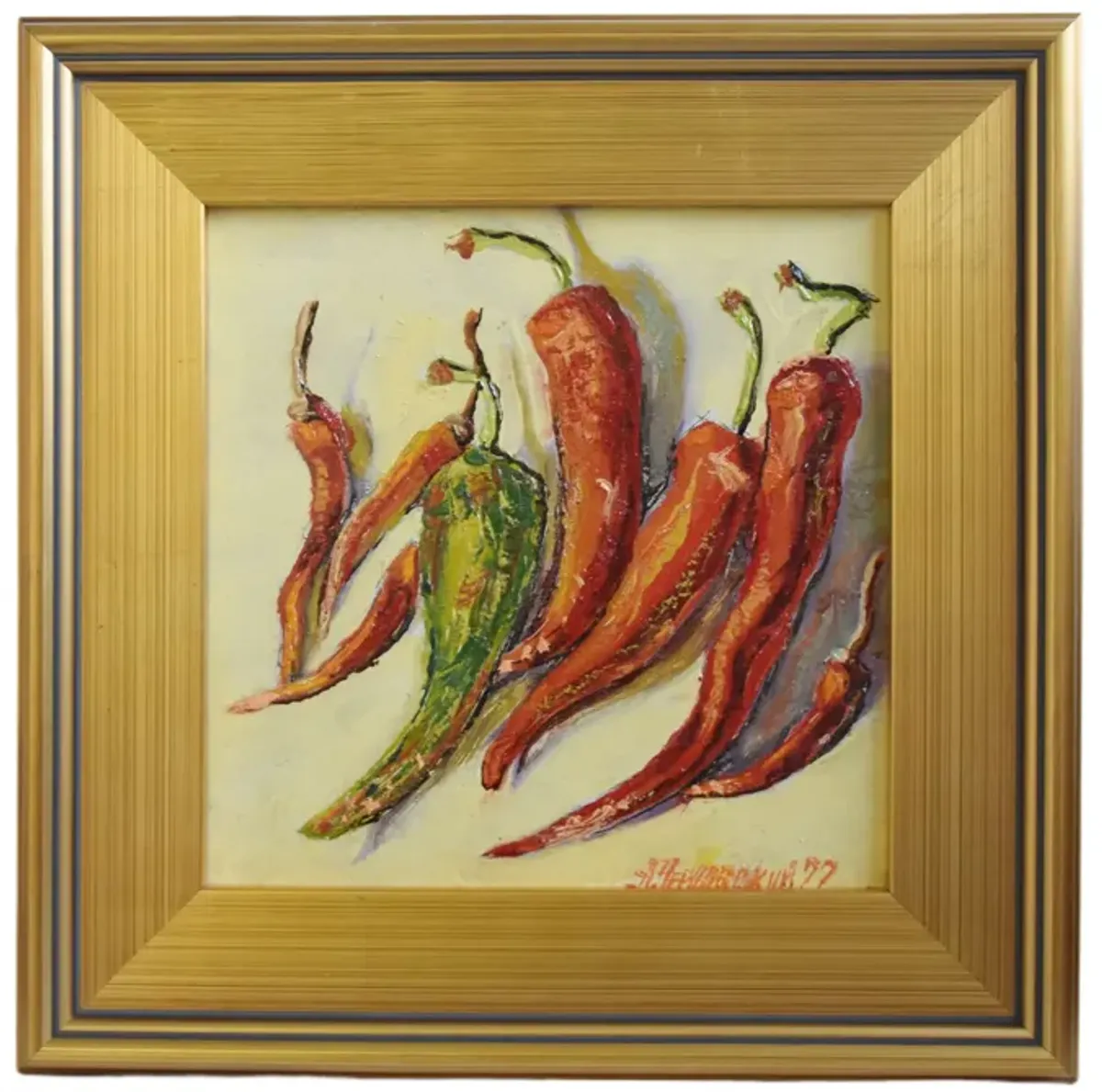 Southwestern Red Peppers Oil Painting