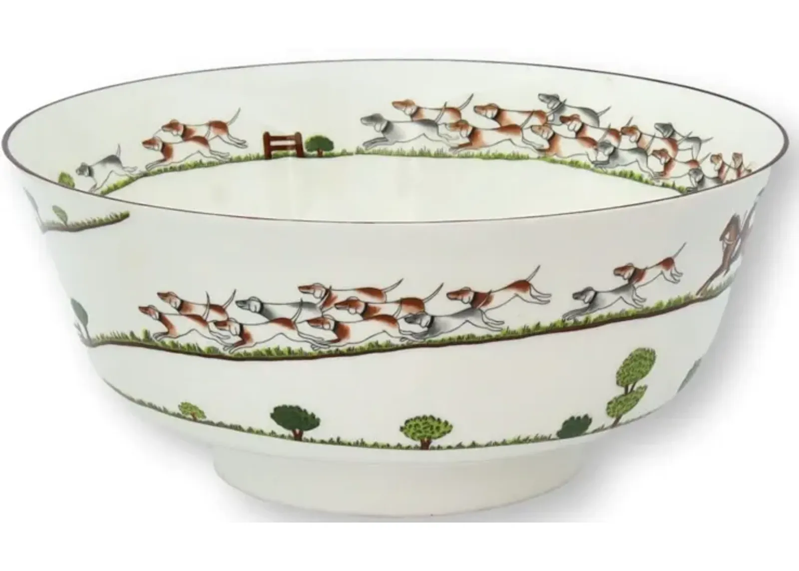 Crown Staffordshire Hunting Scene Bowl - Brown