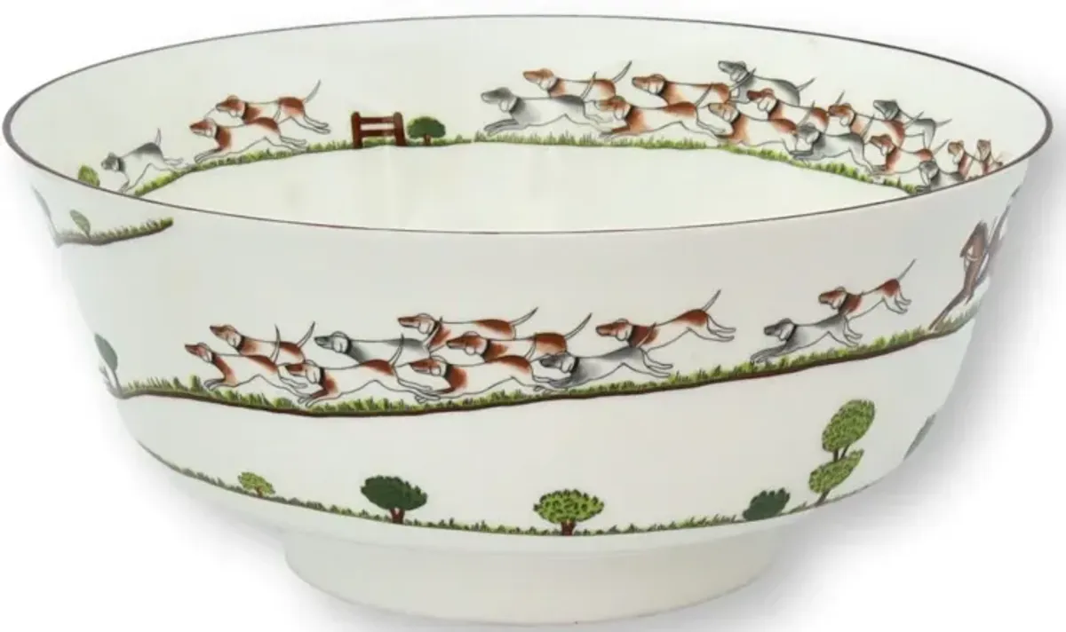 Crown Staffordshire Hunting Scene Bowl - Brown