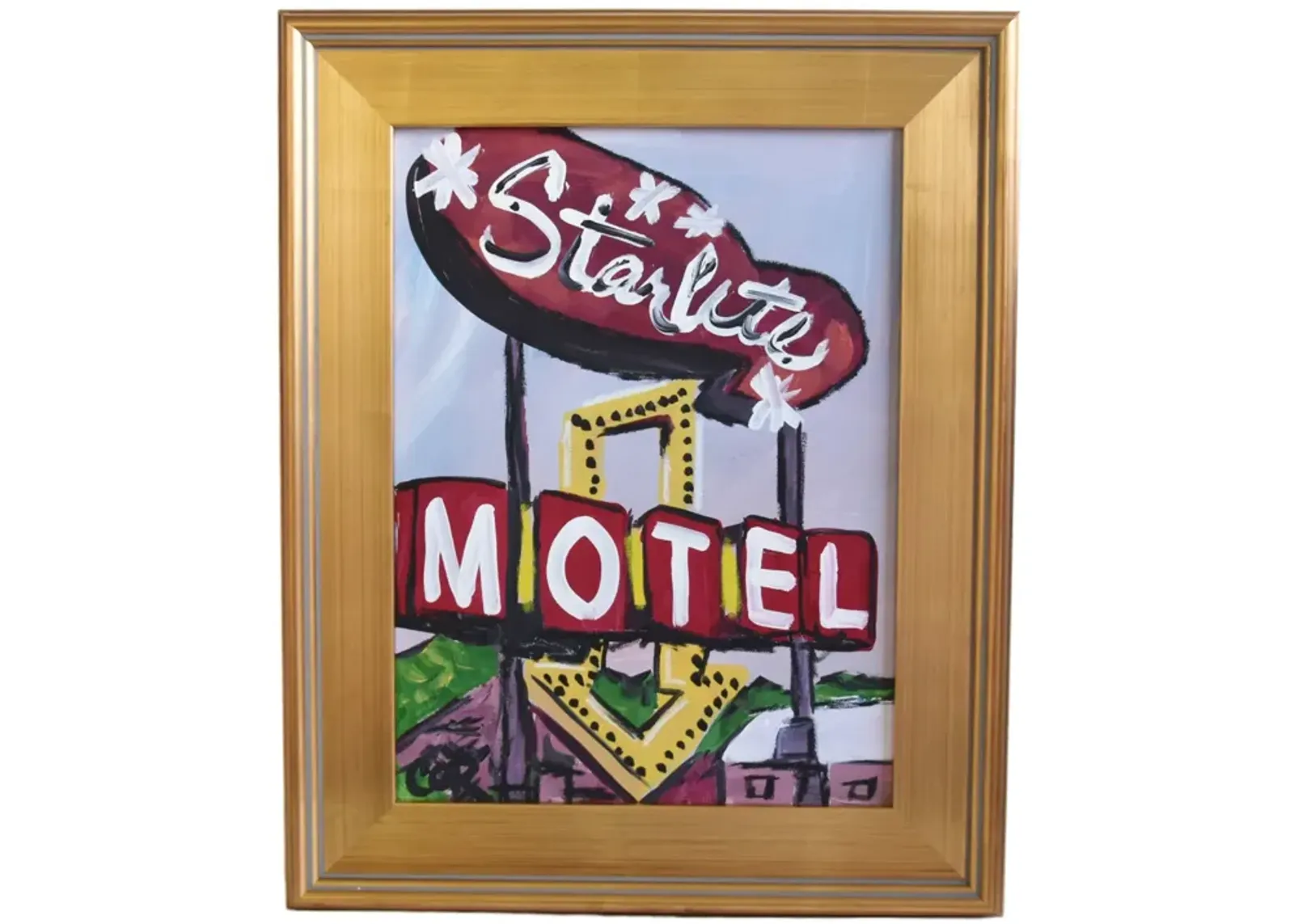 Pop Art Star Lite Motel Sign Painting