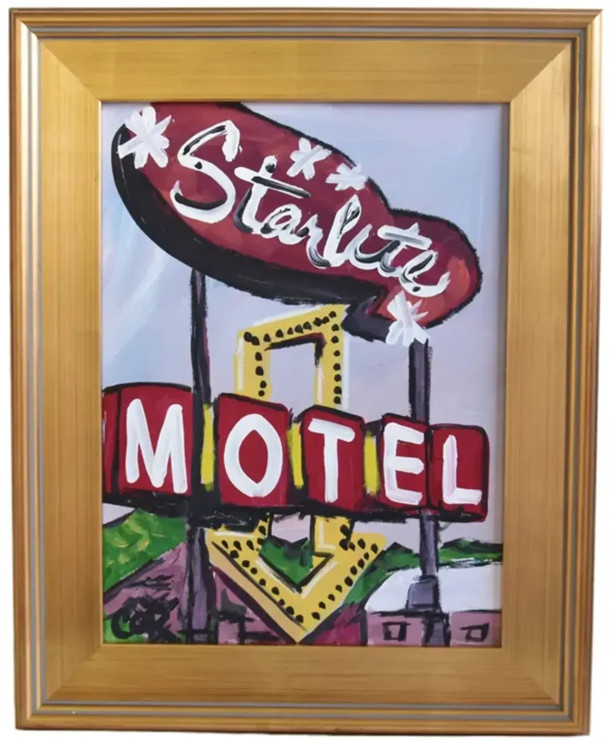 Pop Art Star Lite Motel Sign Painting