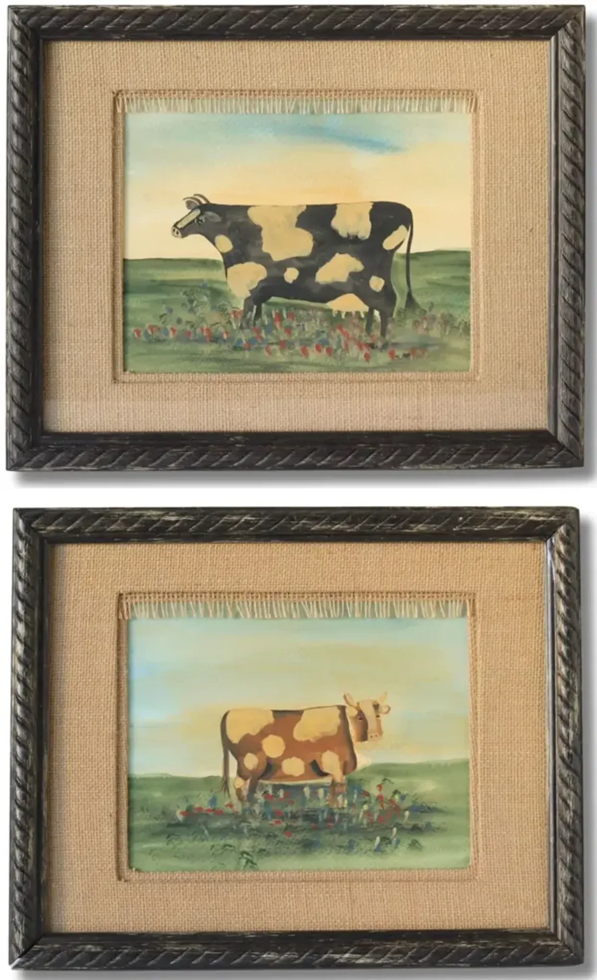 Americana Folk Art Cow Watercolors - Brown