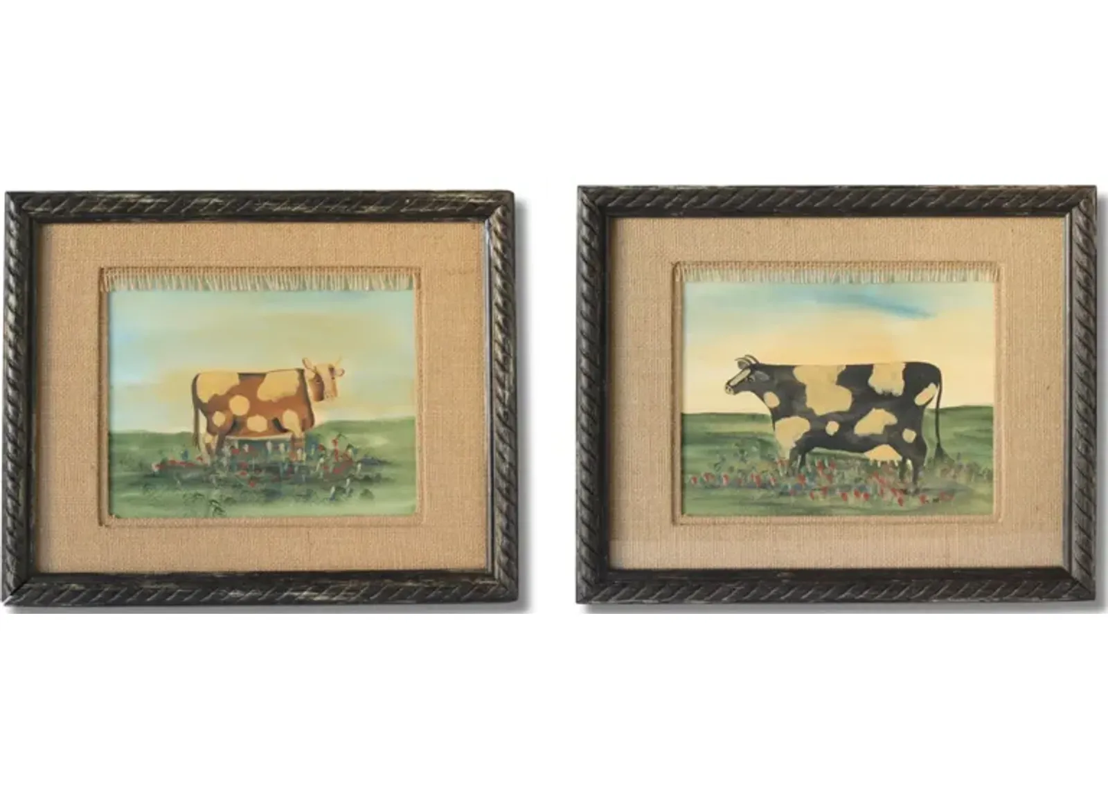 Americana Folk Art Cow Watercolors - Brown