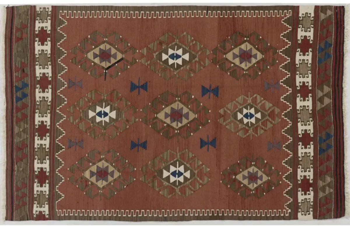 Turkish Kilim 3'8 X 5'7 - Brown