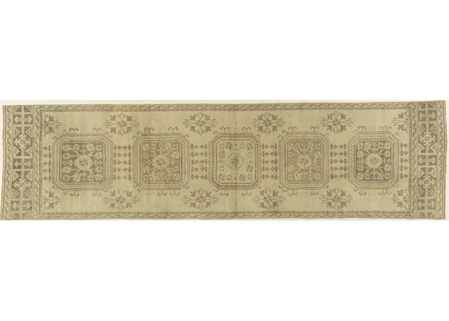 Turkish Oushak Runner 2'10 X 11' - Beige