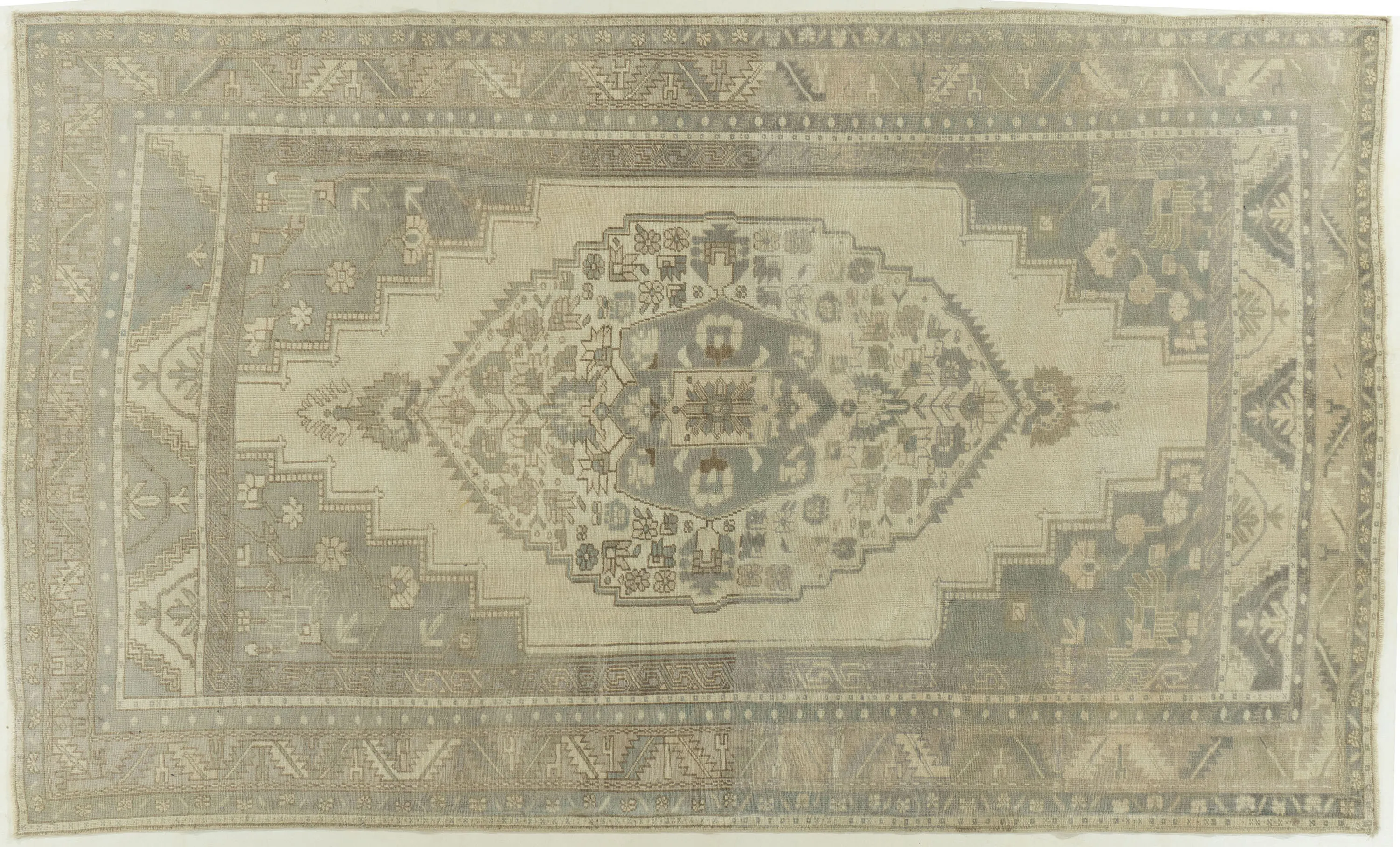 Turkish Oushak Runner 2'1 X 8'11 - Beige