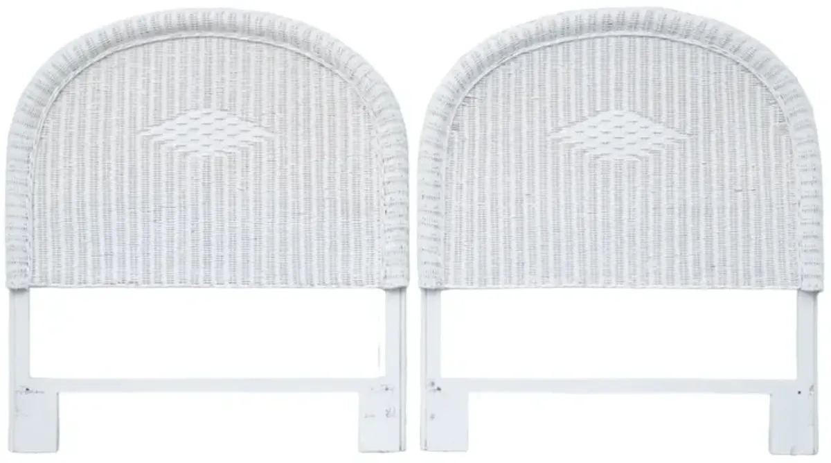 White Rattan Twin Headboards - a Pair - Interesting Things