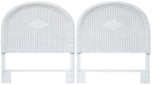 White Rattan Twin Headboards - a Pair - Interesting Things
