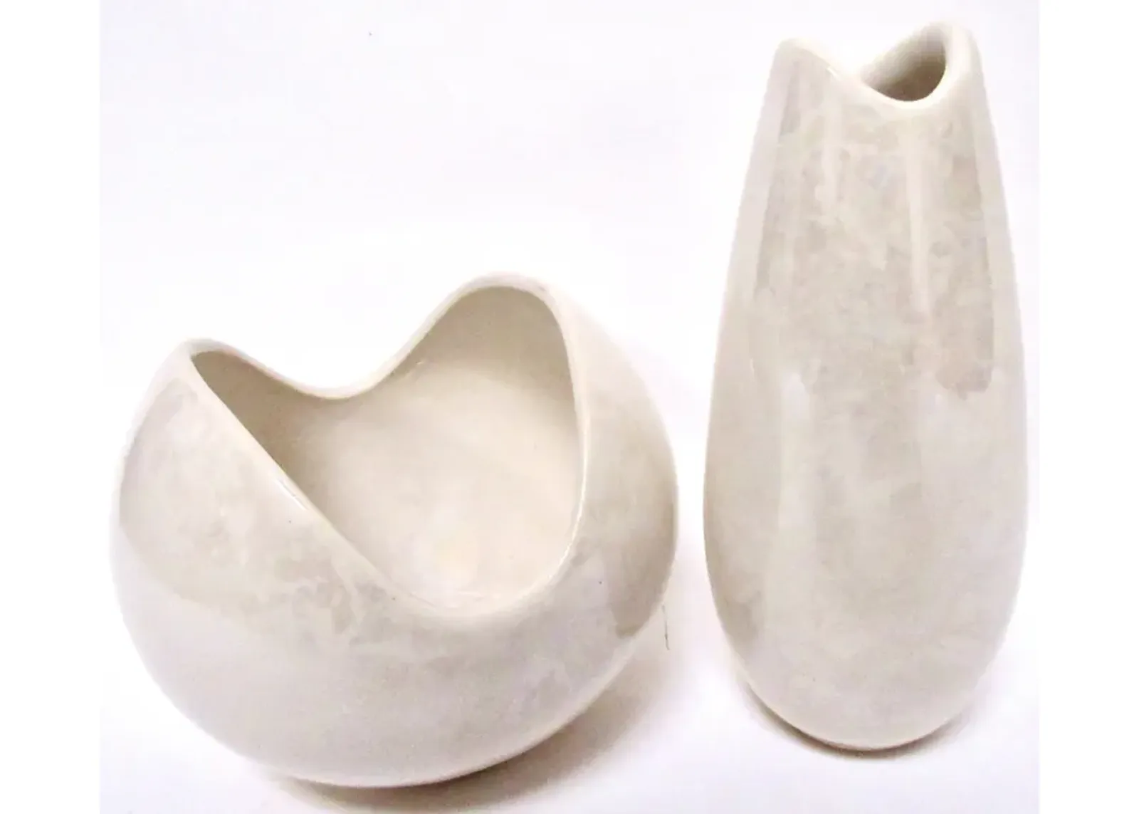 1960s McCoy Marble-Glaze Vases Set of 2