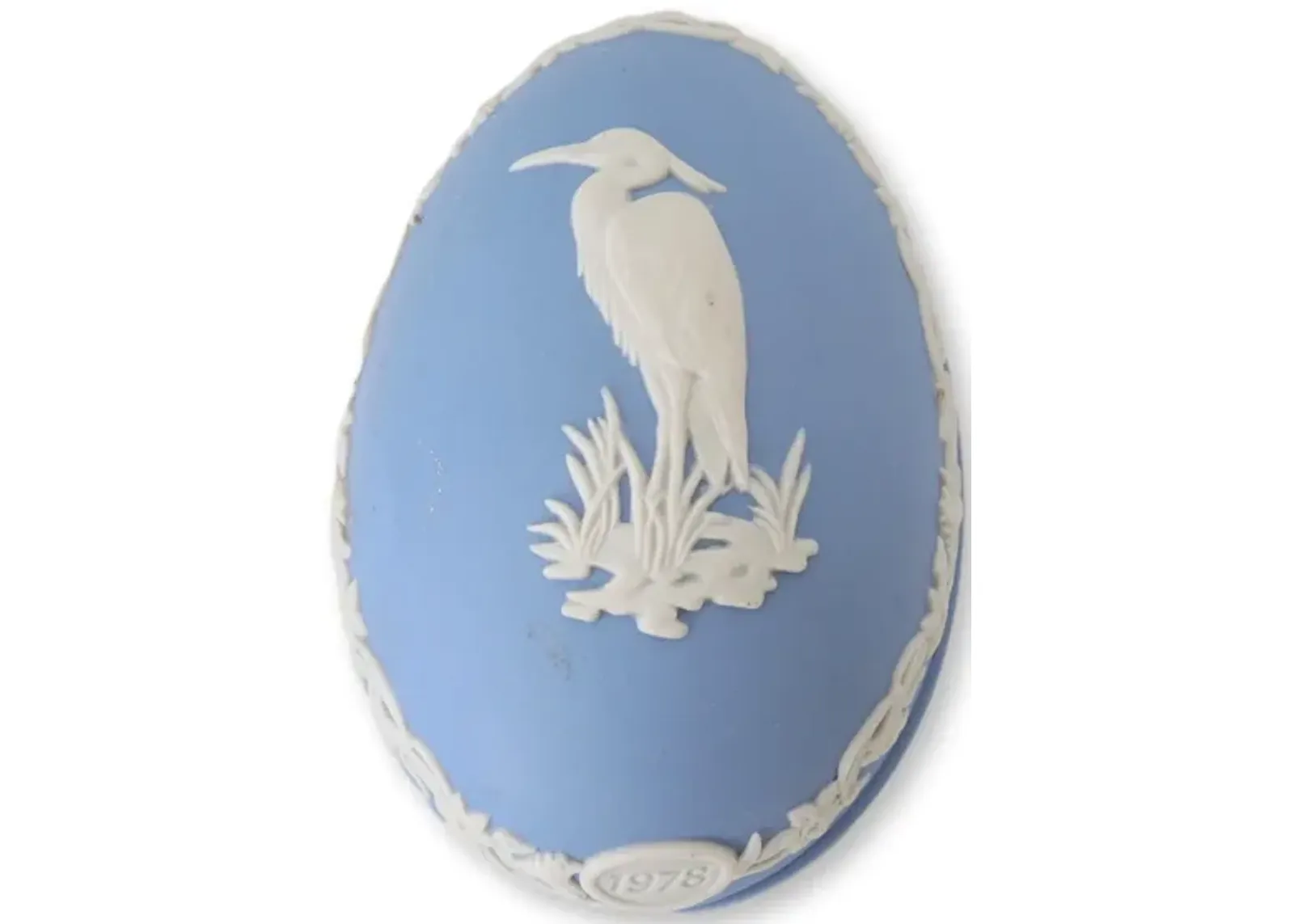 1978 Jasperware Egg Box with Heron