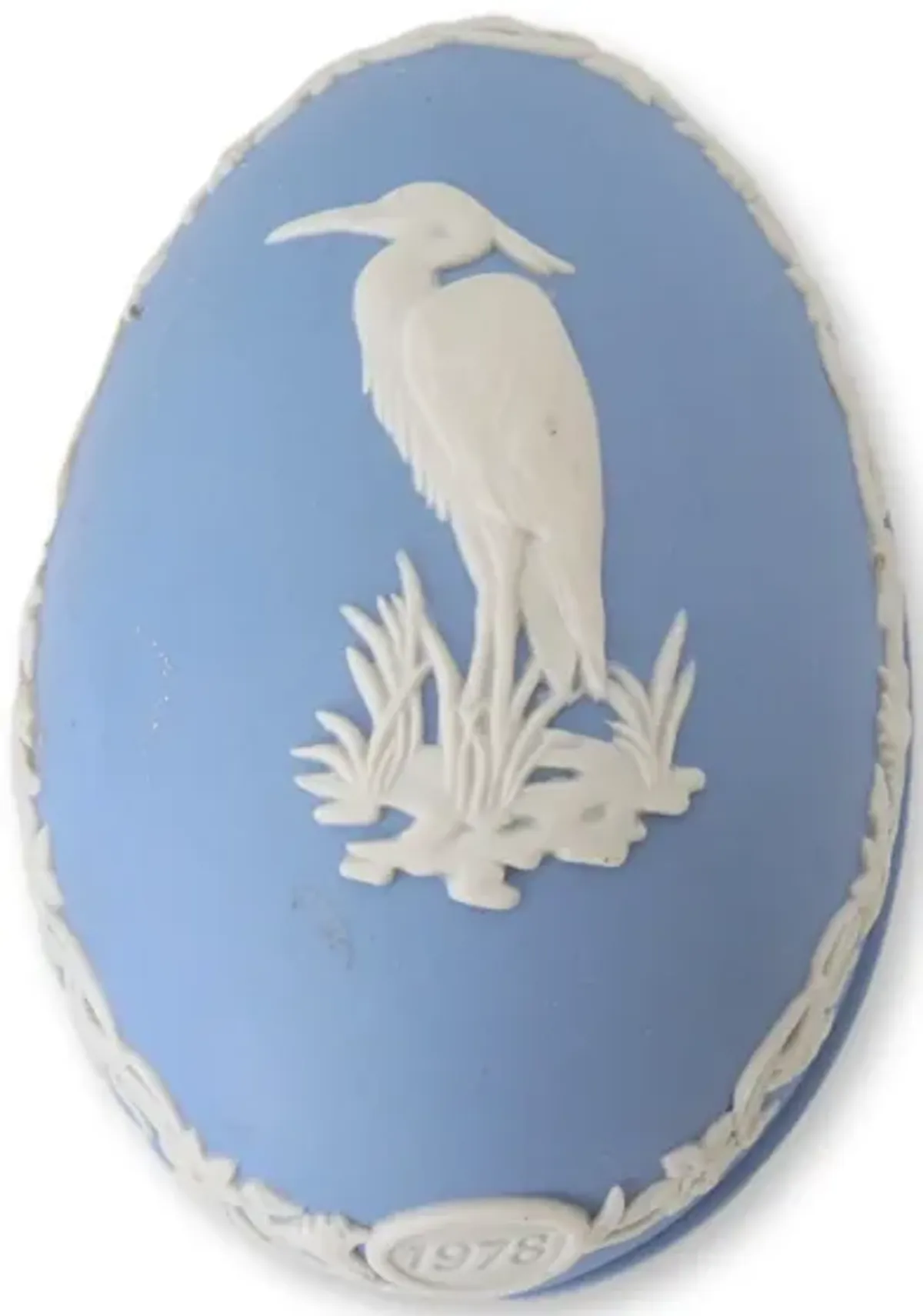 1978 Jasperware Egg Box with Heron