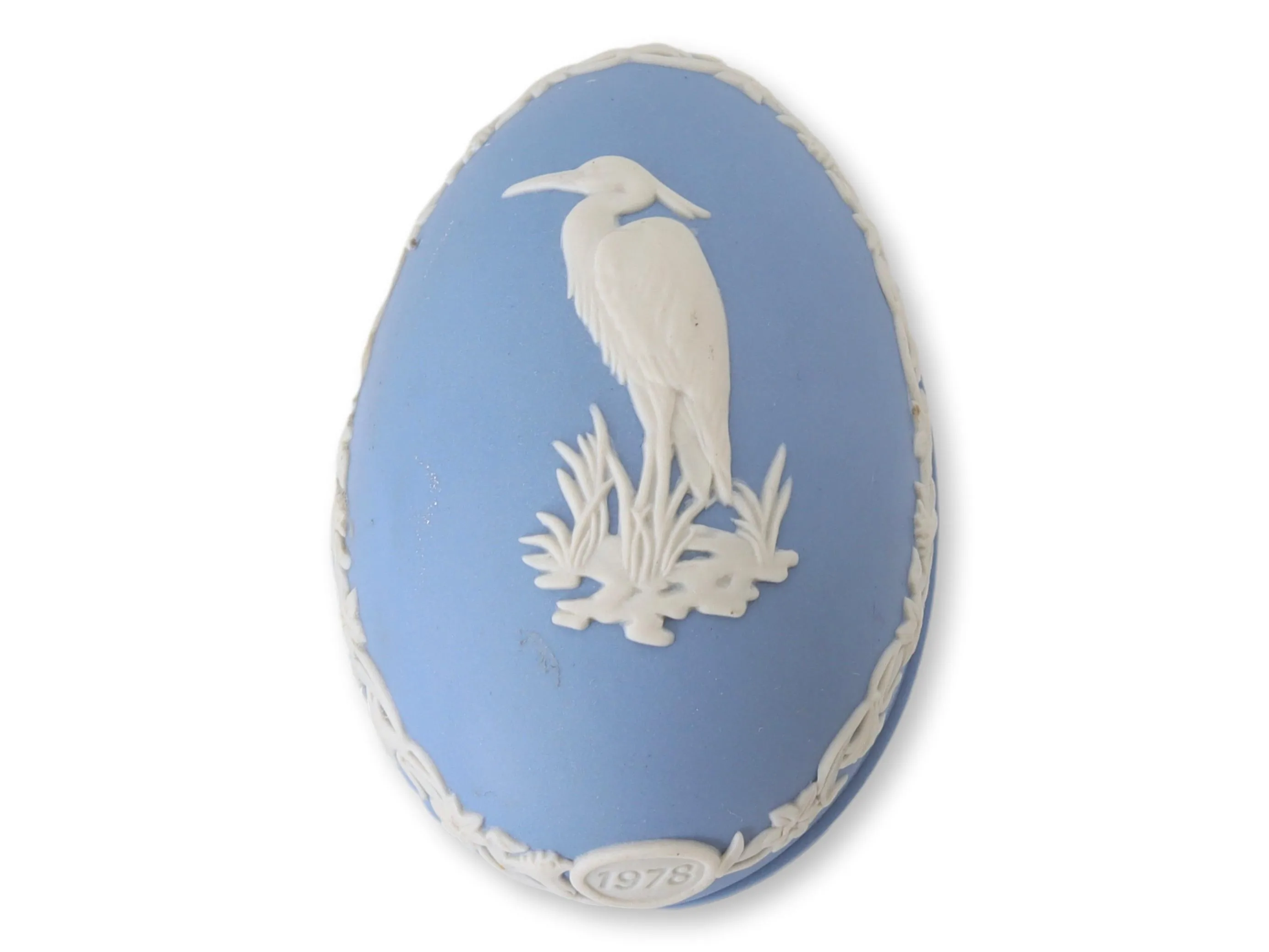 1978 Jasperware Egg Box with Heron