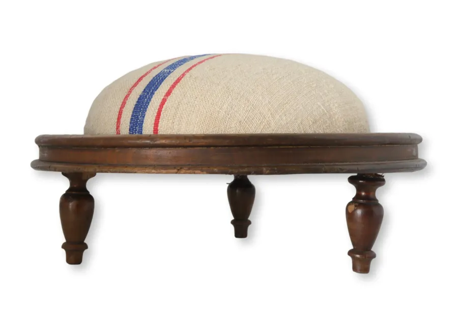 Antique Striped Grainsack Footstool