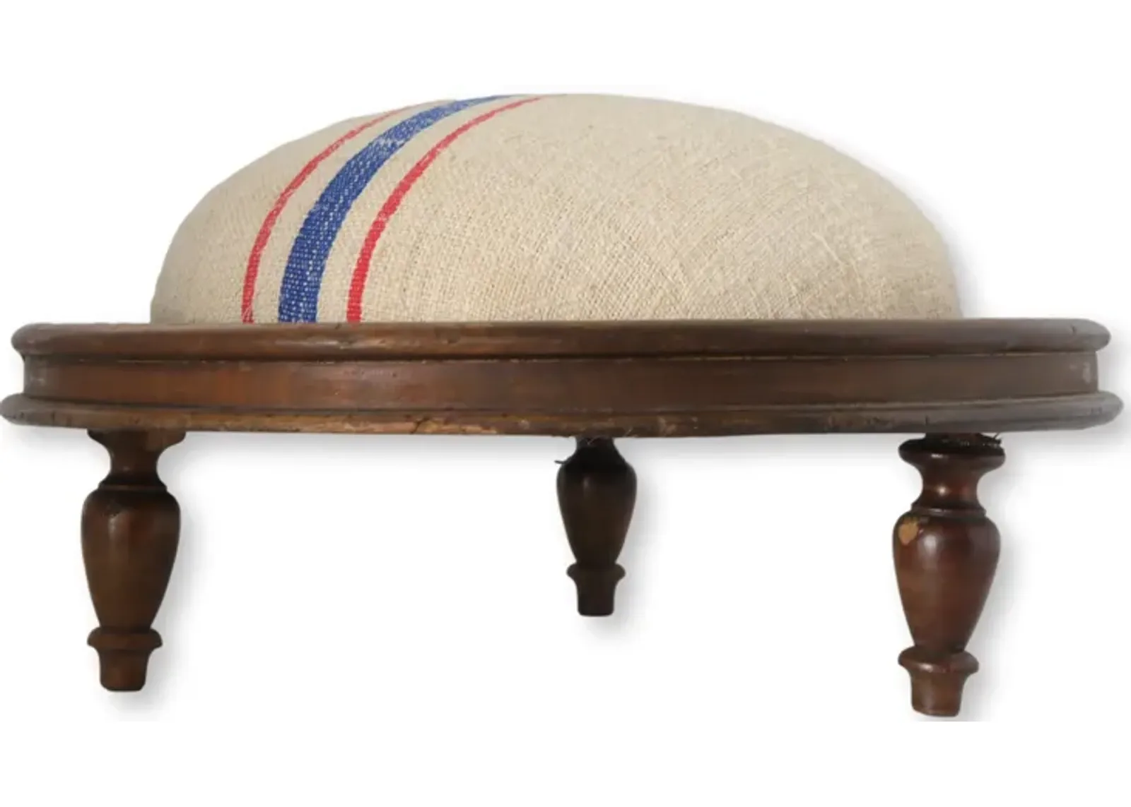 Antique Striped Grainsack Footstool