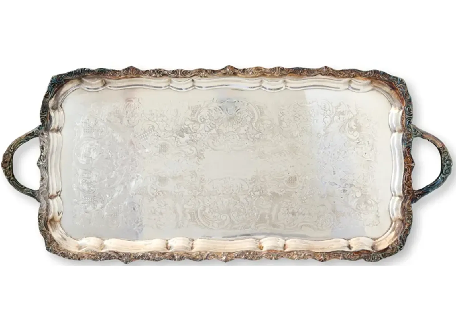 1920s English Silver-Plate Serving Tray