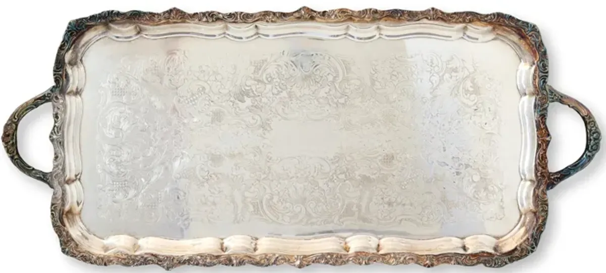 1920s English Silver-Plate Serving Tray