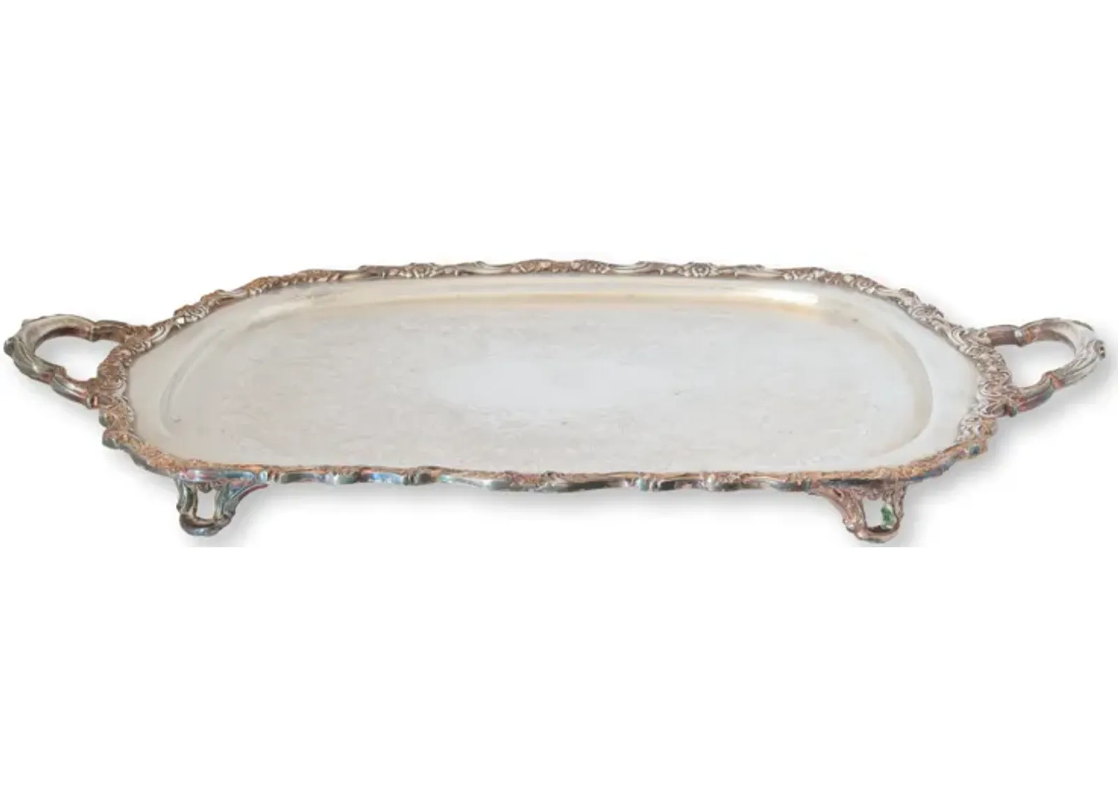 Heavy English Silver-Plate Serving Tray