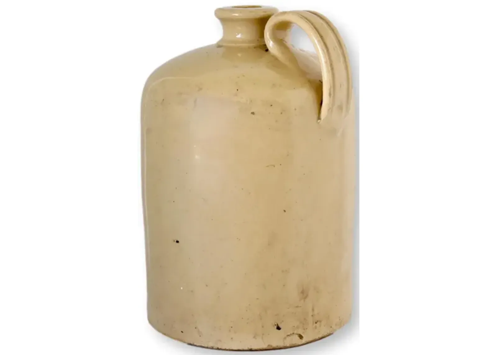 English Stoneware Jug w/Skeleton - Beige