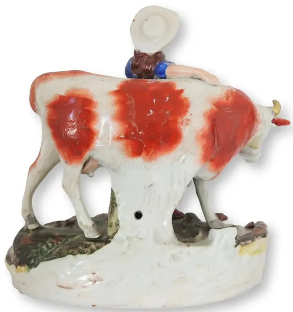 Antique English Staffordshire Girl w/Cow