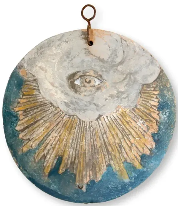 C.1880s Masonic Eye of Providence Plaque - New England Mercantile - green