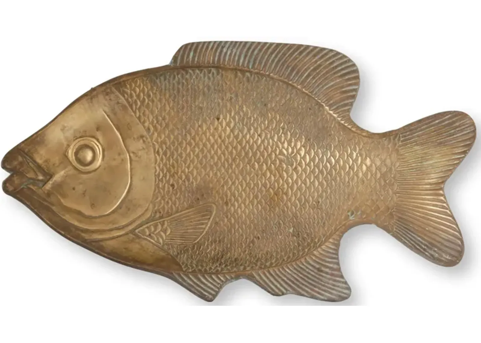 Midcentury Brass Fish Decorative Plate