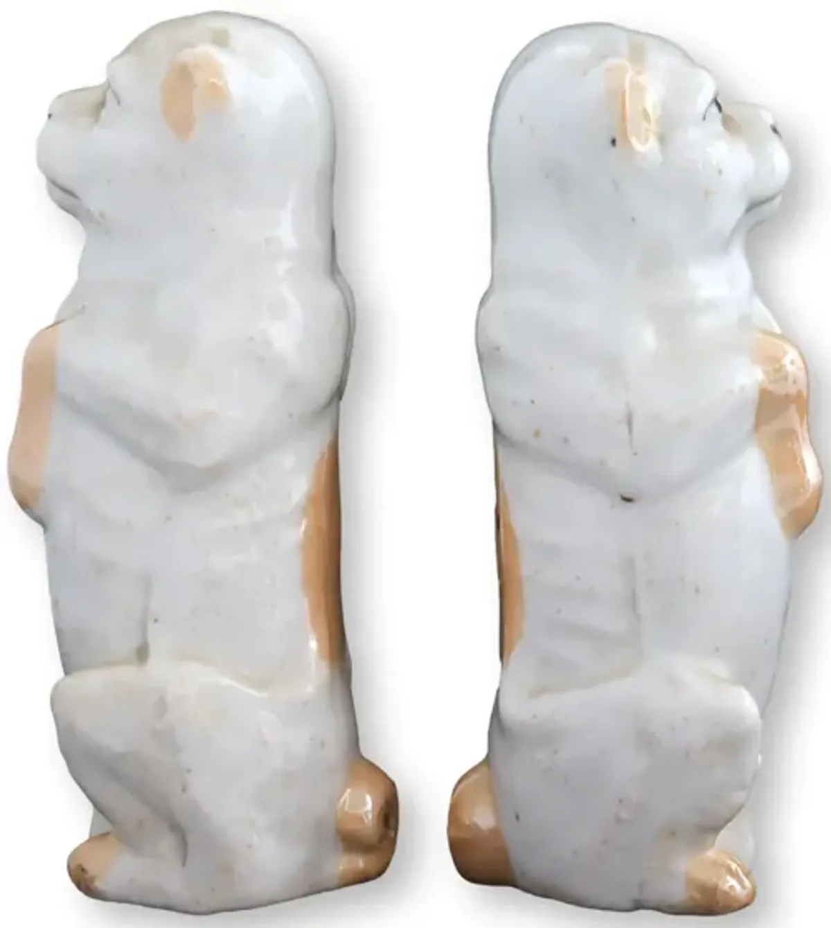 Antique German Porcelain Begging Pugs