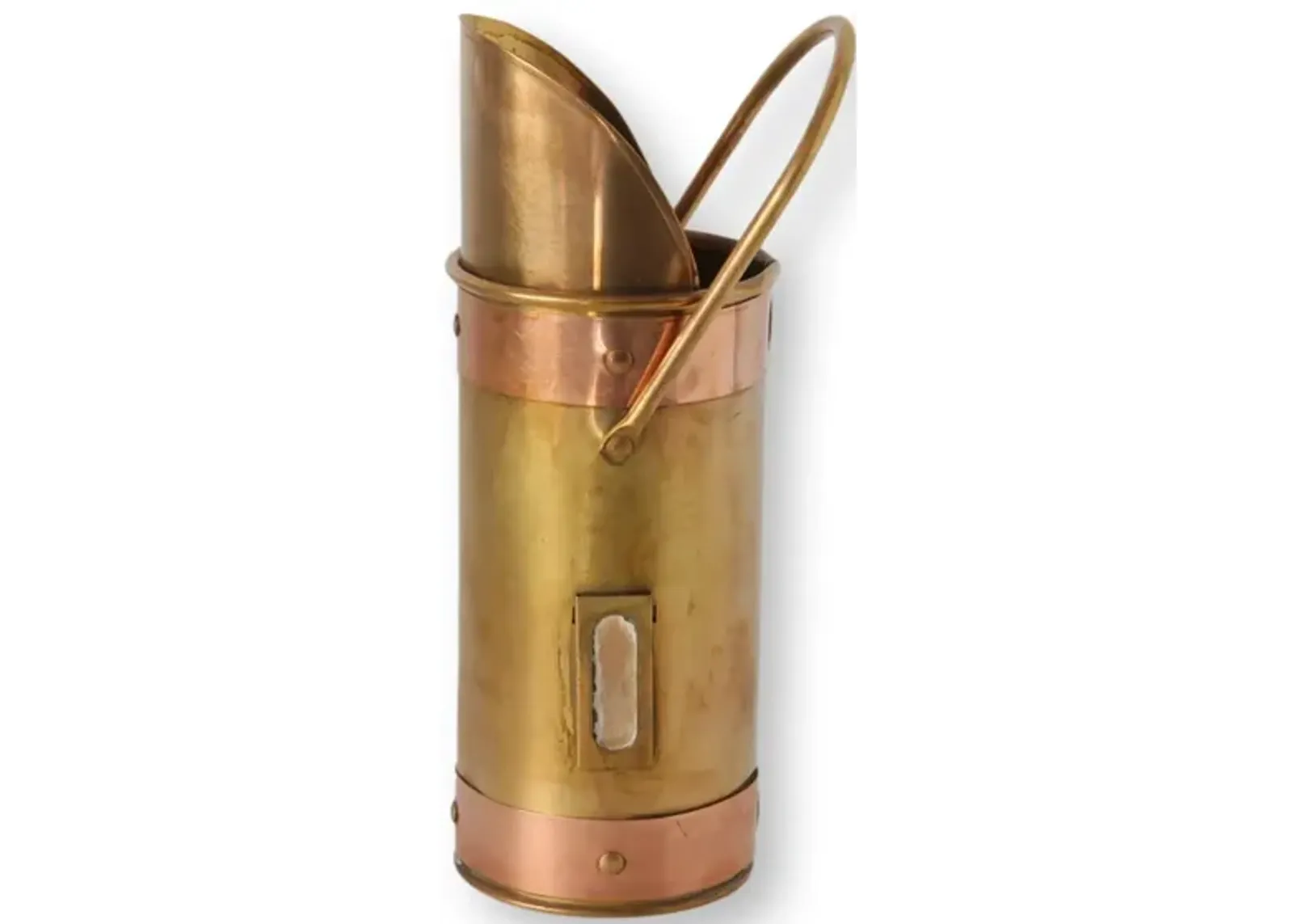 Brass & Copper Match Scuttle with Striker