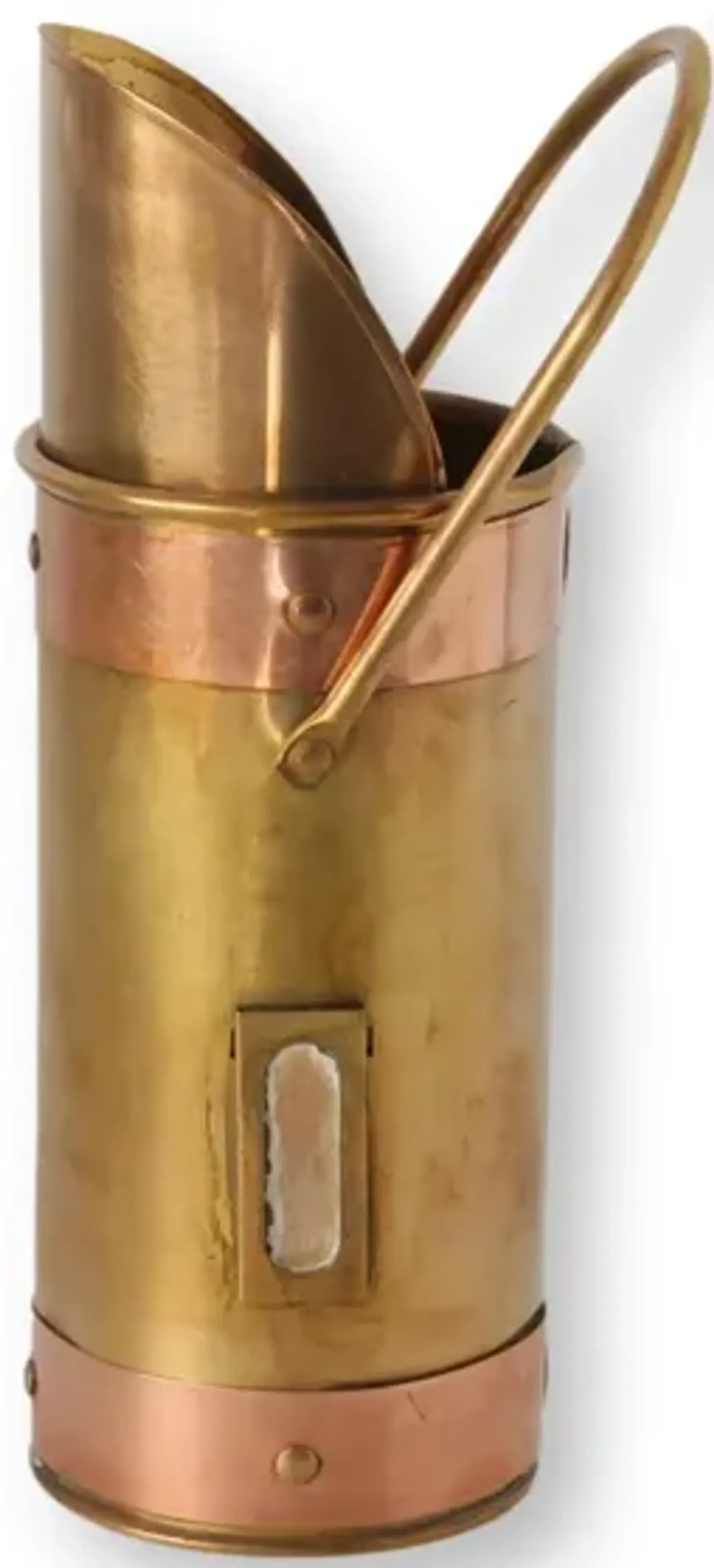 Brass & Copper Match Scuttle with Striker