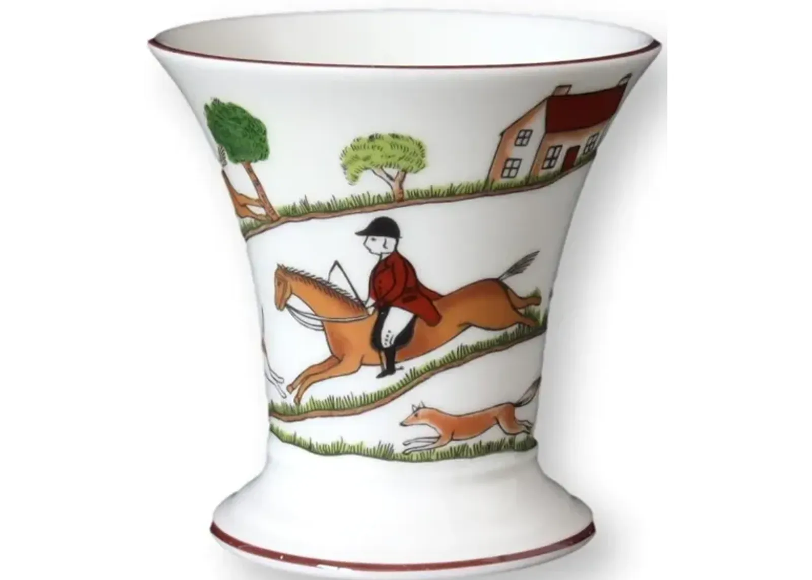 Coalport Hunting Scene Posy Pot