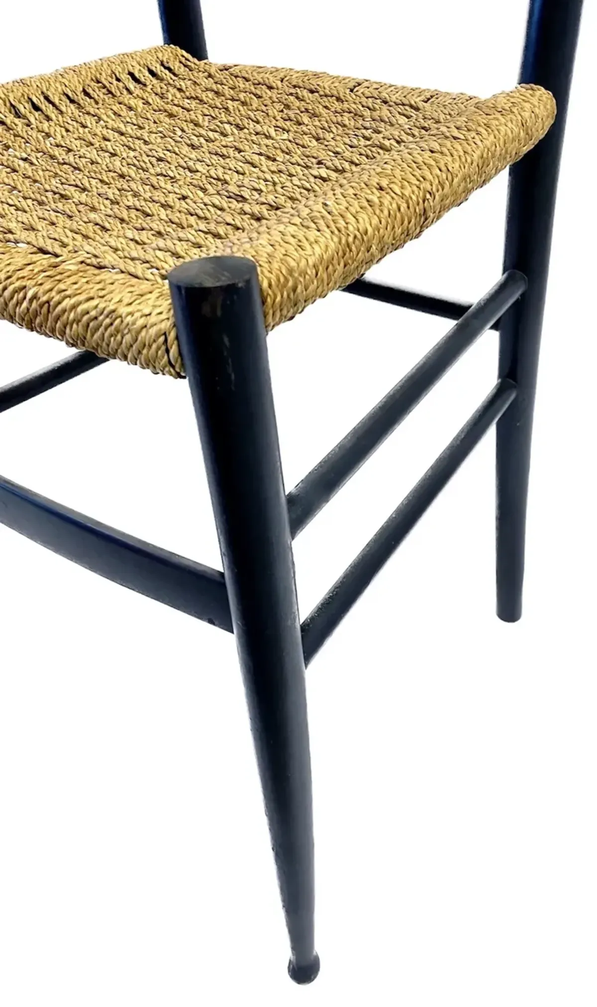 Italian MCM Tall Ladder Back/Hemp Chairs