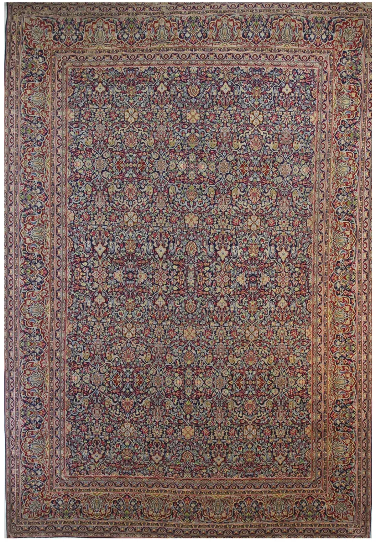 12' x 15' Vintage Persian Rug, Navy