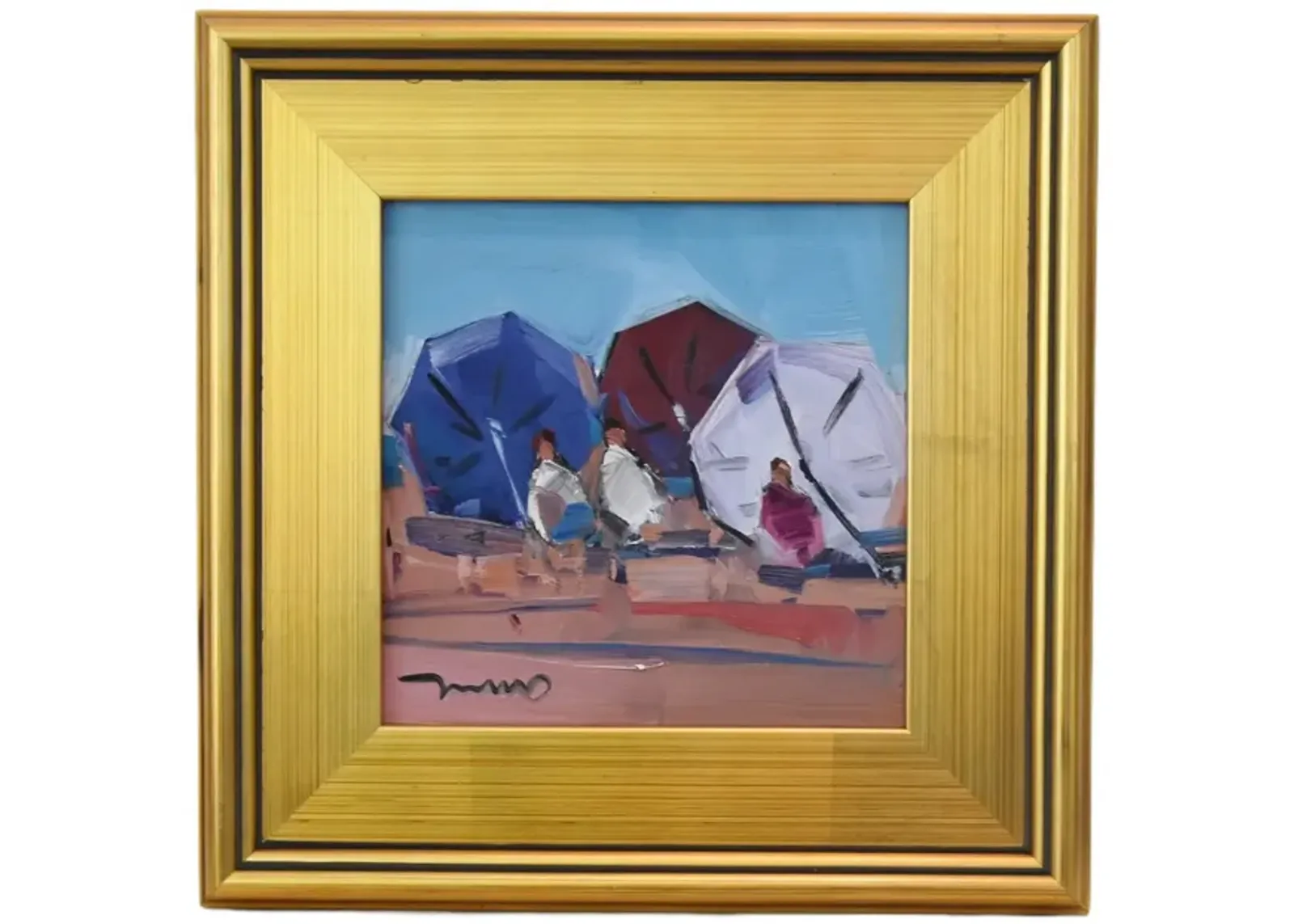 Nautical Sandy Beach Umbrella Painting