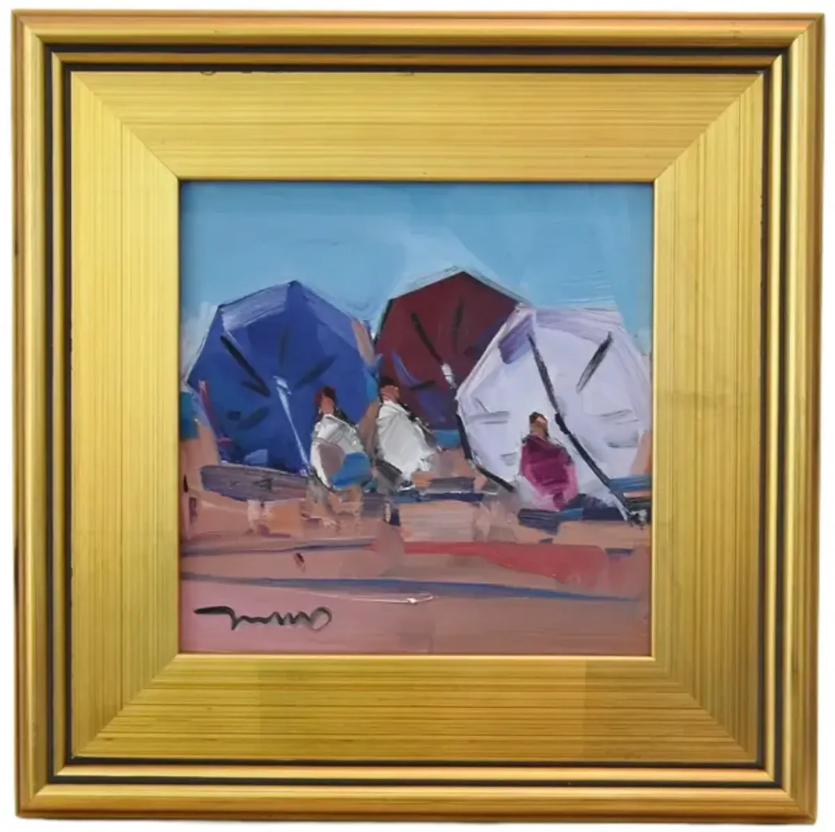 Nautical Sandy Beach Umbrella Painting