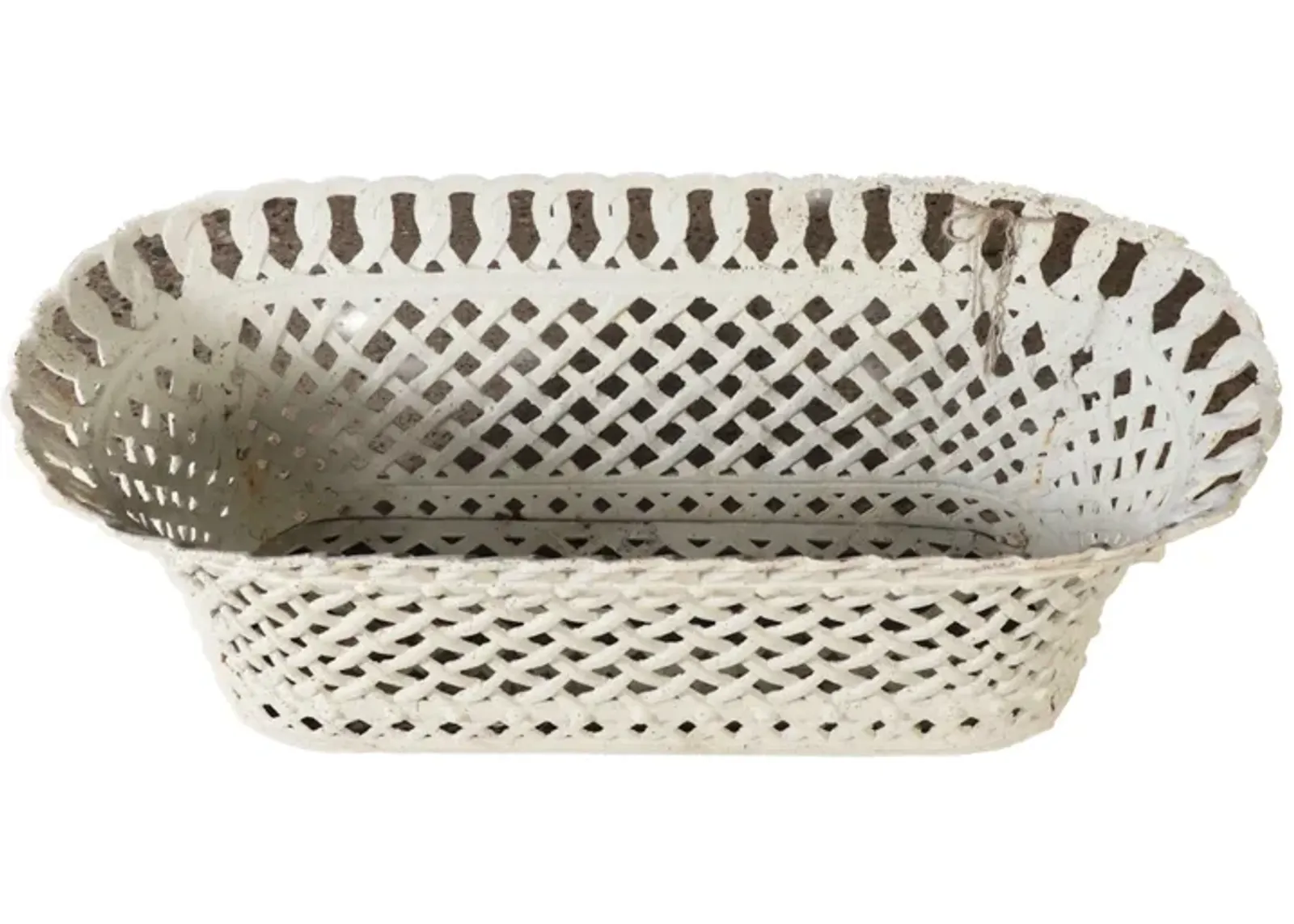 Reticulated Basket Weave Iron Planter - 34Lx15WxD