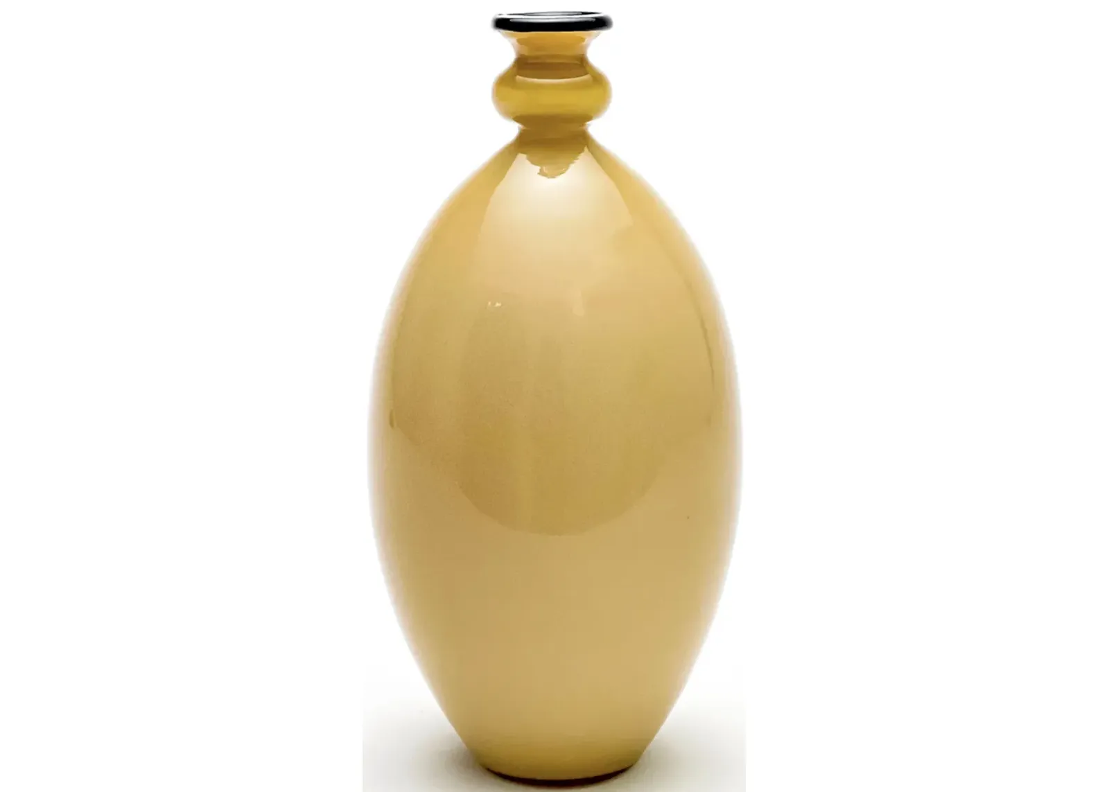 Murano Amber Incamiciato Glass Vase