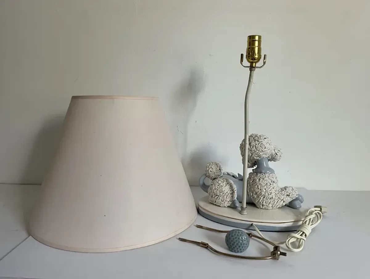 1950s French Poodle Lamp w/Shade