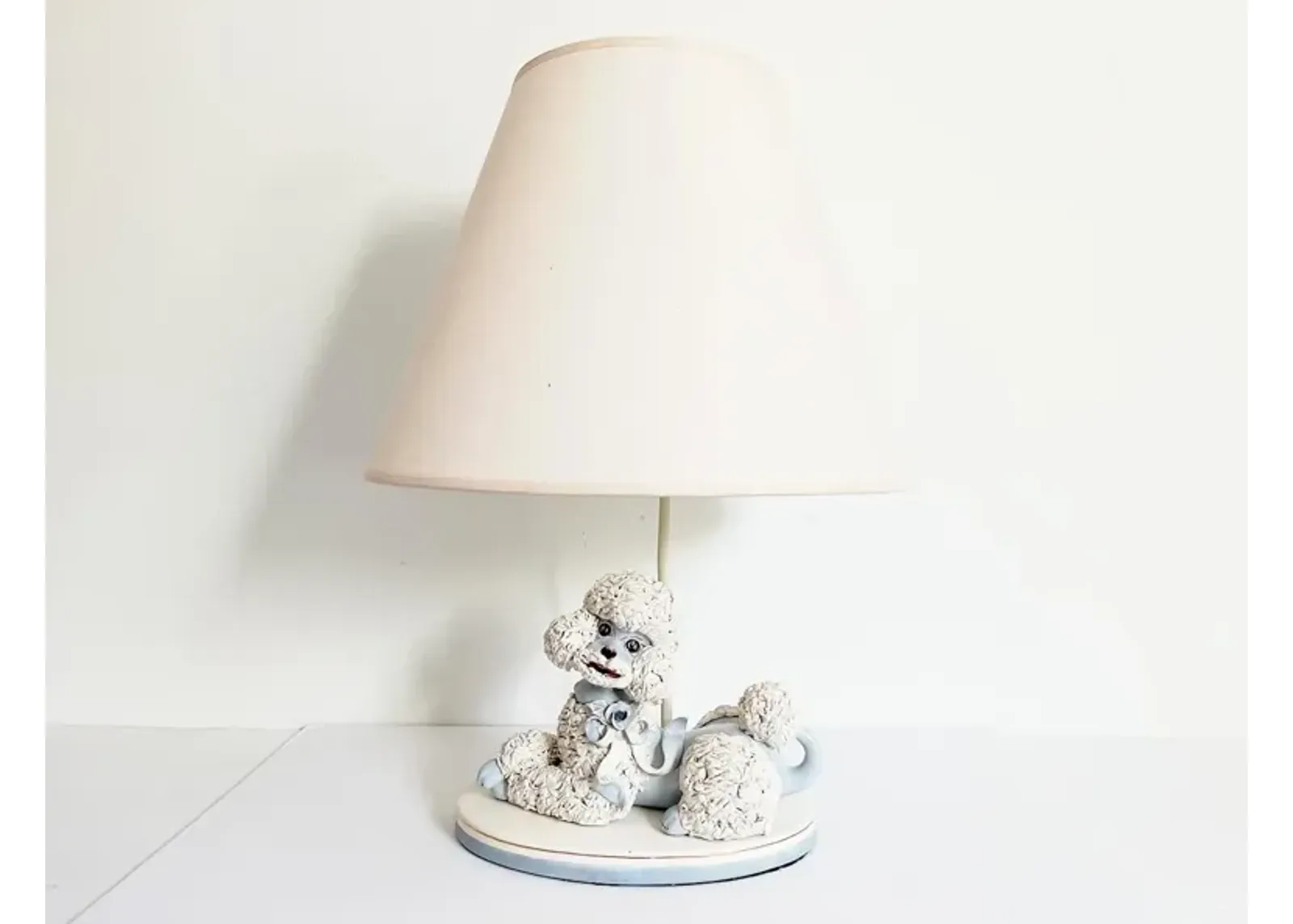 1950s French Poodle Lamp w/Shade