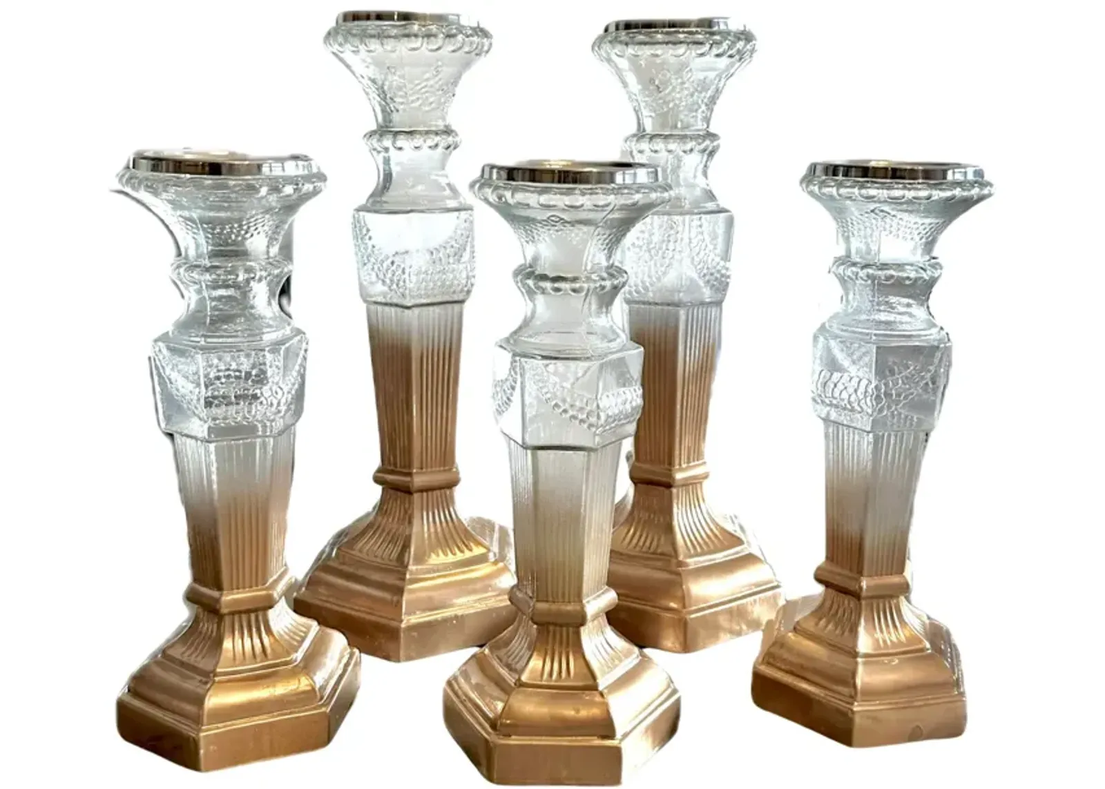 Gold Ombre Candle Pilars - Set of 5