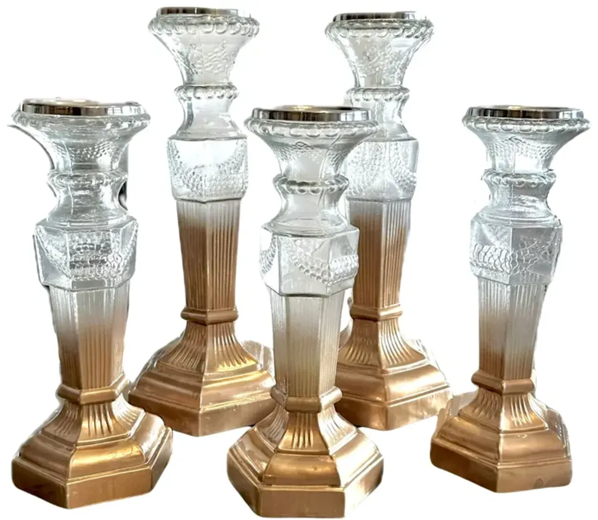 Gold Ombre Candle Pilars - Set of 5