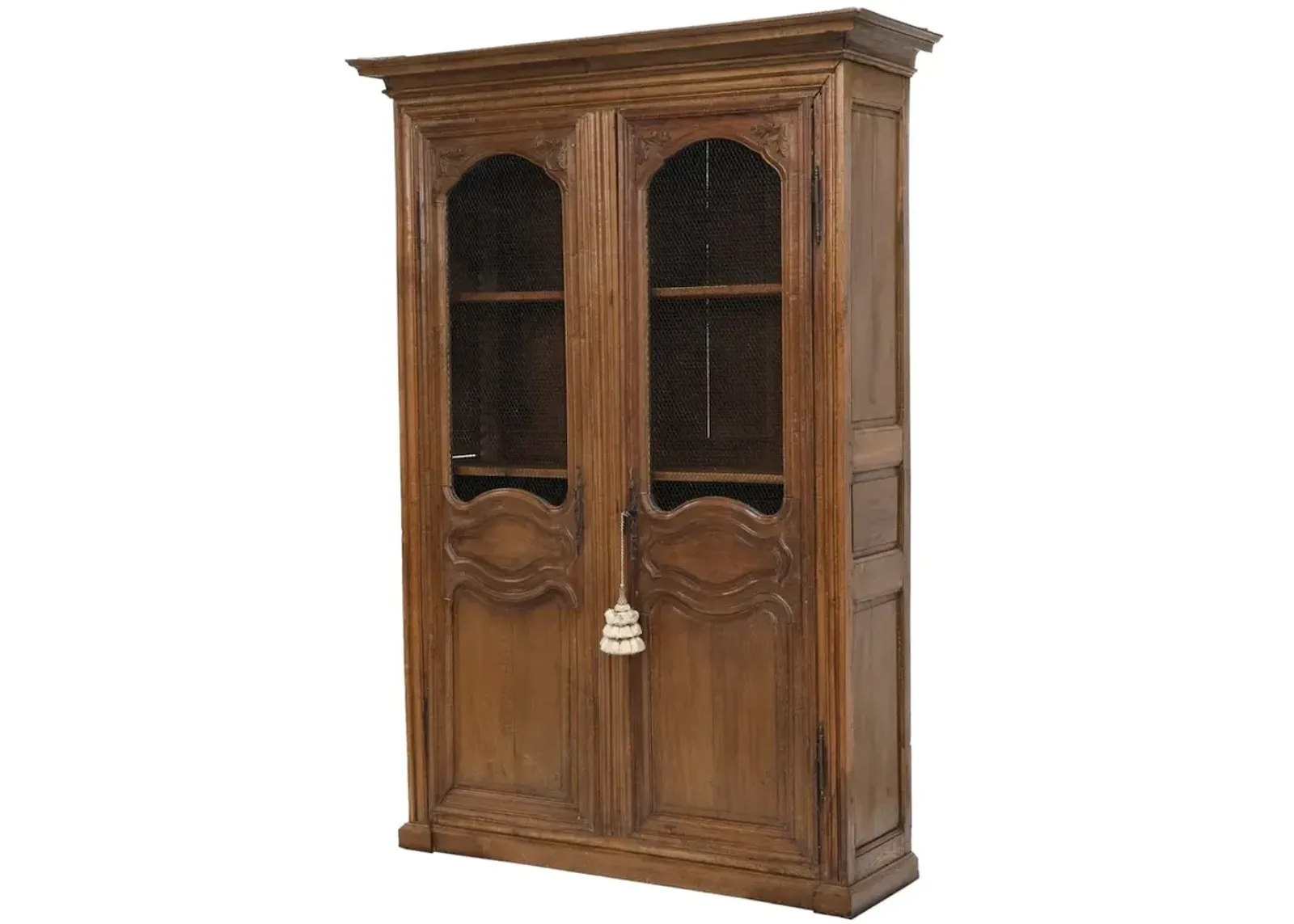 French Provincial Oak Bookcase Cabinet