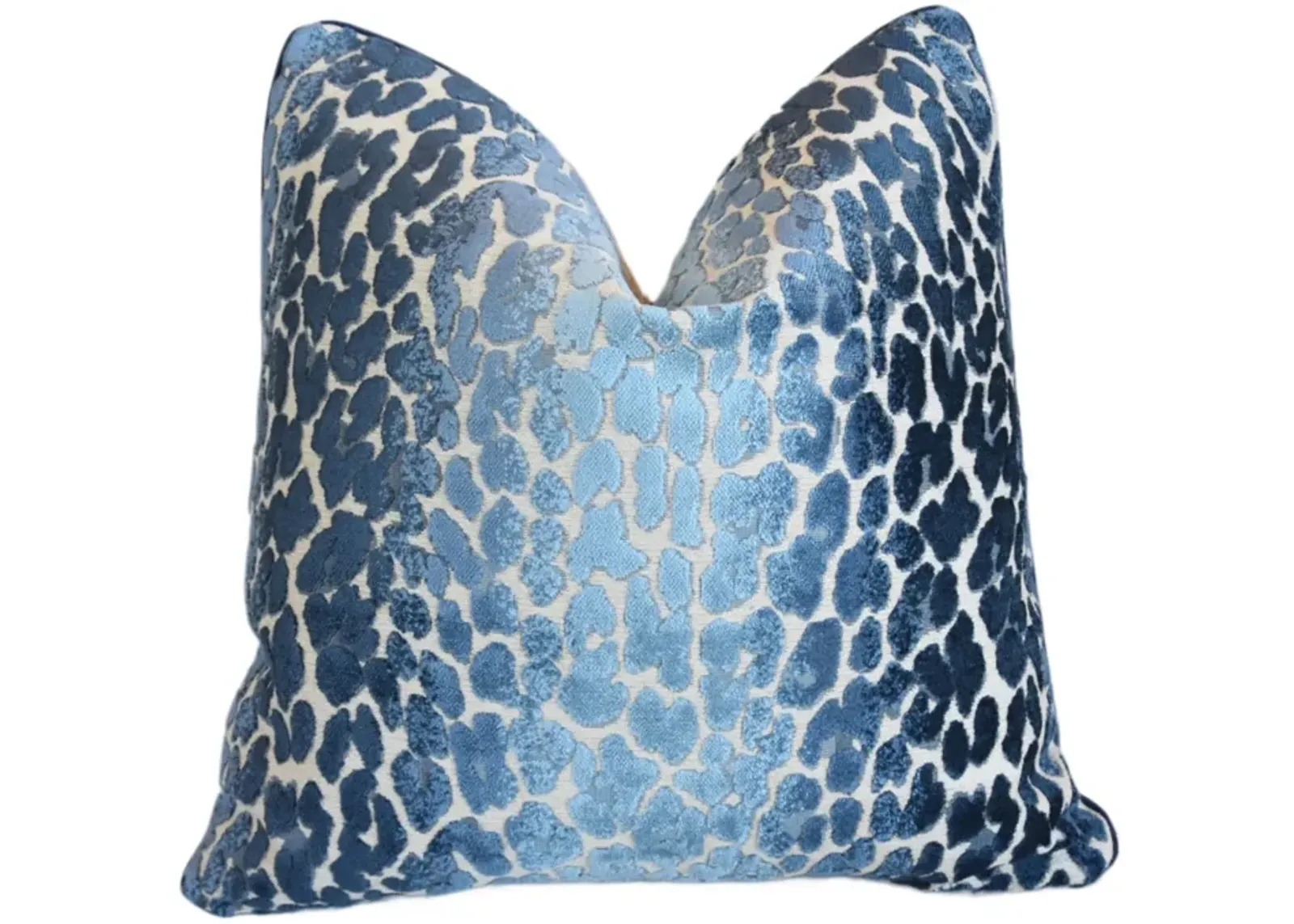 Designer Blue Animal Spot Velvet Pillow