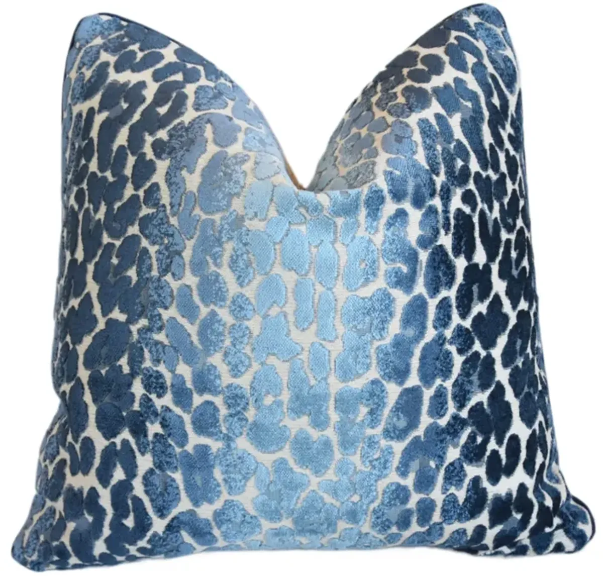 Designer Blue Animal Spot Velvet Pillow