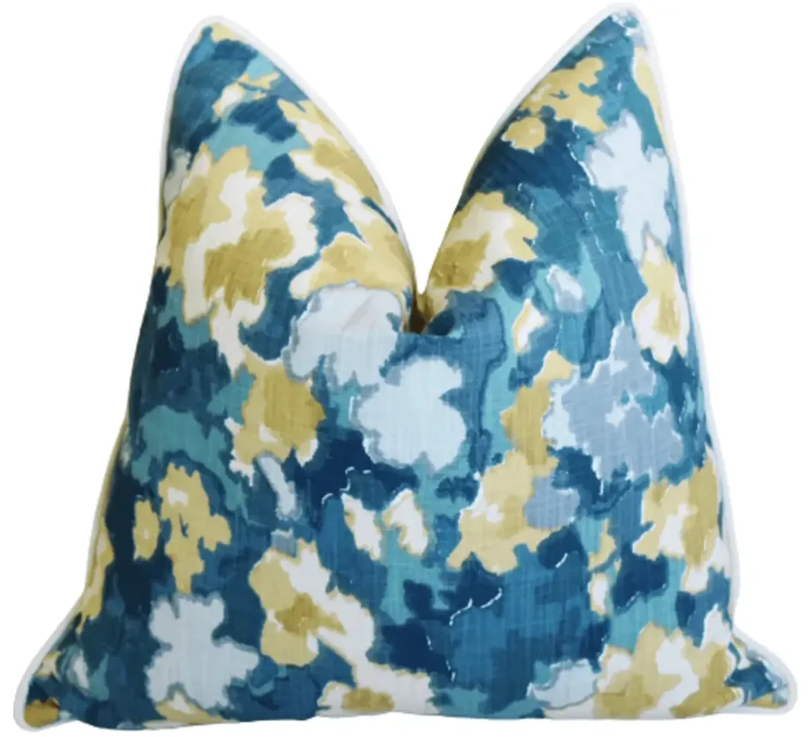 Madcap Cottage Floral Pillow - Blue/Gold